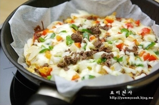 피자 ~~남은 떡국 떡 활용해요 . 방학 간식